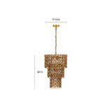 Nirsa Brass Chain Link 3-Tier Chandelier