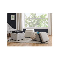 Cameron Square Fabric Storage Ottoman