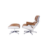 Grayson PU Lounge Chair and Ottoman - Aluminum