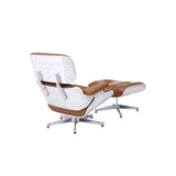 Grayson PU Lounge Chair and Ottoman - Aluminum