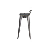 Metropolis Low Back Bar  Stool - Set of 4