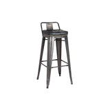 Metropolis Low Back Bar  Stool - Set of 4