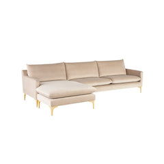 Nuevo Anders Sectional Sofa - Gold Legs