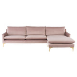 Nuevo Anders Sectional Sofa - Gold Legs