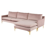 Nuevo Anders Sectional Sofa - Gold Legs