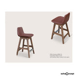 Sohoconcept Pera Wood Bar Stool - Walnut