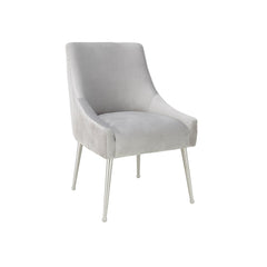 Beatrix Pleated  Velvet Side Chair - Silver   Legs