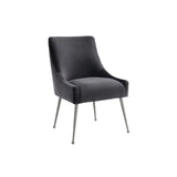 TOV Beatrix Velvet Side Chair - Silver