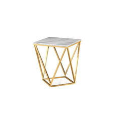 TOV Leopold White Marble Side Table