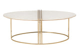 Caleb Oval White Marble Cocktail Table