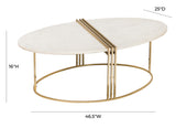 Caleb Oval White Marble Cocktail Table