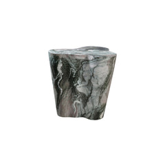 Slab Faux Travertine  Short Side Table