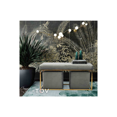 Lila Velvet Bench Set