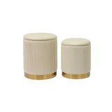 Channeled Storage Ottomans - Set of 2