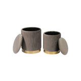 Channeled Storage Ottomans - Set of 2