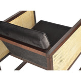 Cube Lounge Chair - Wood and Wicker