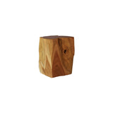 Heavy Cube Teak Side Table