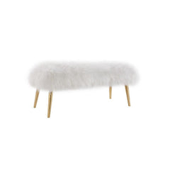 TOV Churra White Sheepskin Bench