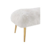 TOV Churra White Sheepskin Bench