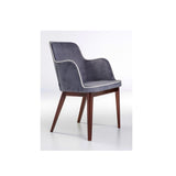 B&T Rift Dining Armchair -  Wood Base